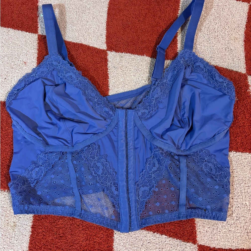 No Boundaries Blue Lace Bra with Adjustable Straps